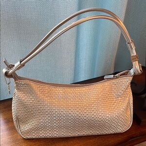 Silver Woven Shoulder Bag